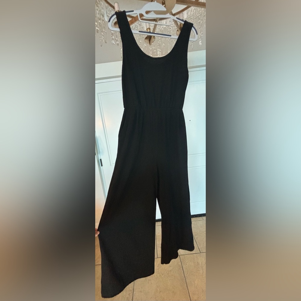 Women’s Black Romper, 3/4 Length